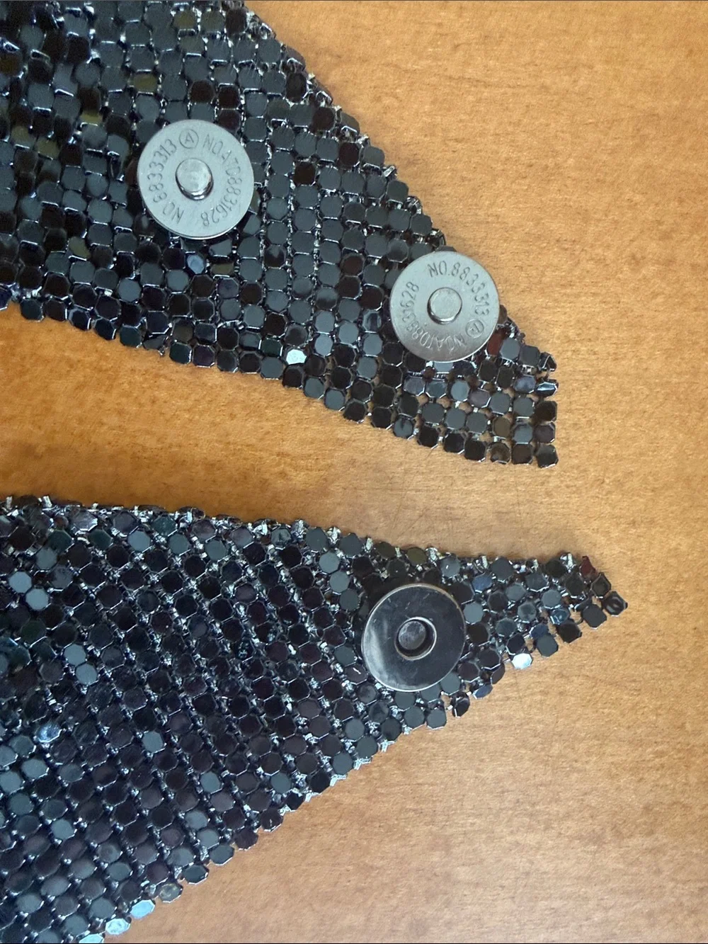 Black Sequin Triangle Scarf Bandana- Black and Silver Glam